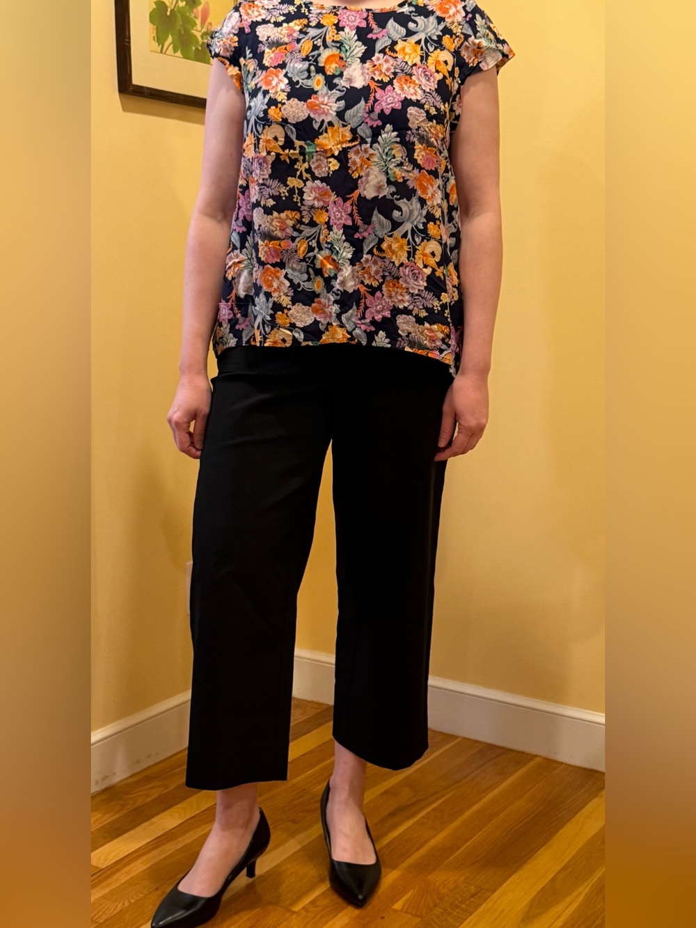 Zac&Rachel Women’s Black Wide-Leg Cropped Pants